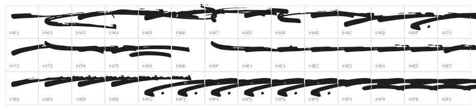Brusthy Swash Character Map