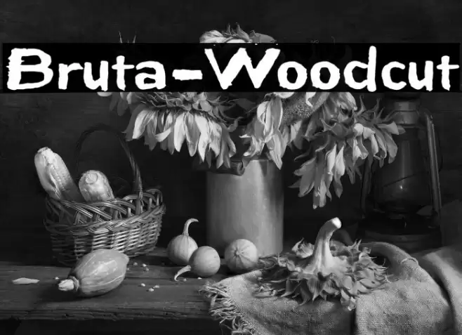 Bruta-Woodcut Font examples