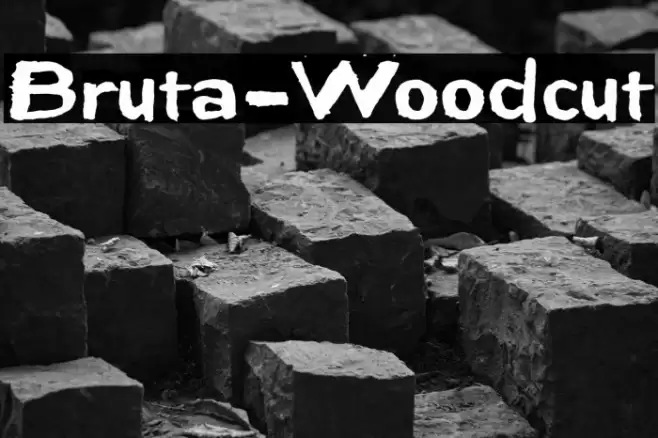 Bruta-Woodcut Font examples