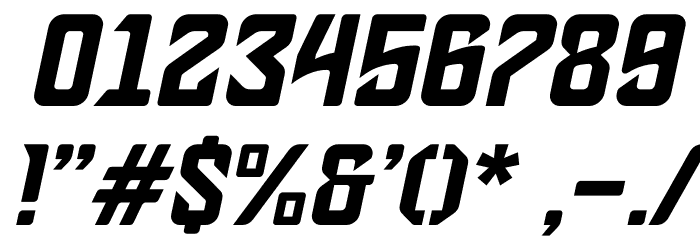 Brutals Tilted Font OTHER CHARS