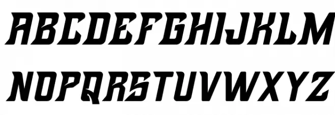 Brutals Tilted Schriftart Groß