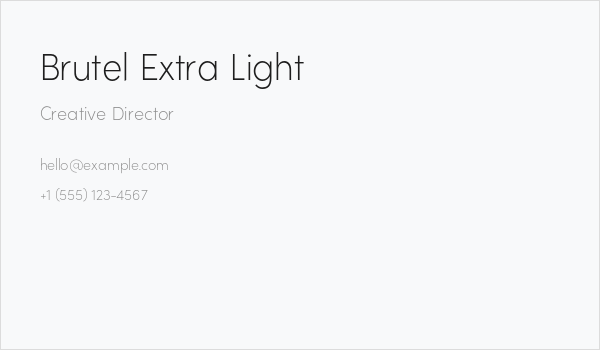 Brutel Extra Light Business Card