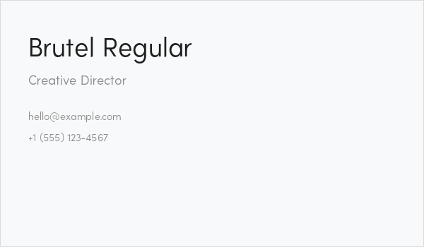 Brutel Regular Business Card