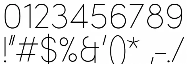 Brutel Thin Font OTHER CHARS