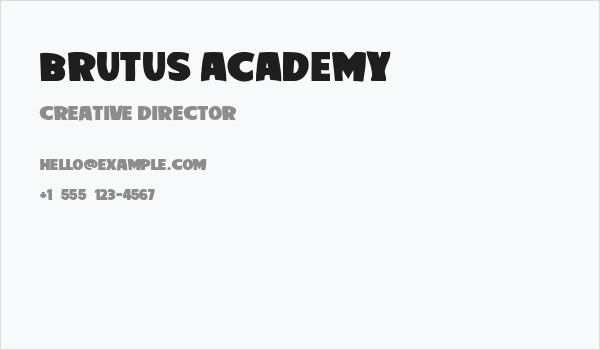 Brutus Academy Business Card