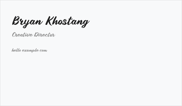 Bryan Khostang Business Card