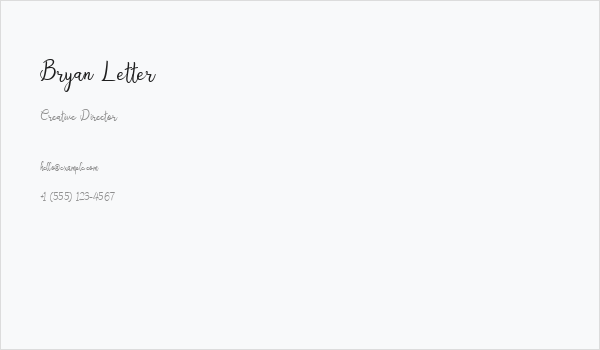 Bryan Letter Business Card