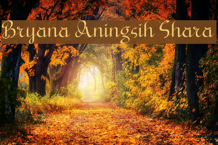 Bryana Aningsih Shara Font examples