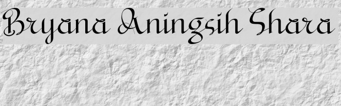 Bryana Aningsih Shara Font examples