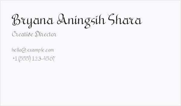 Bryana Aningsih Shara Business Card