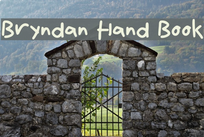 Bryndan Hand Book Font examples