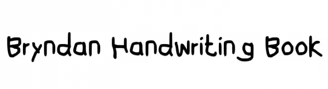 Bryndan Handwriting Book  नि: शुल्क फ़ॉन्ट्स डाउनलोड