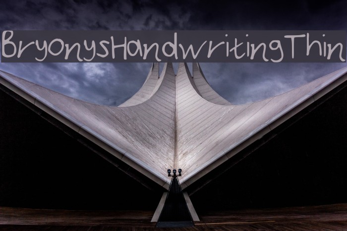 Bryonys_Handwriting_Thin Font examples