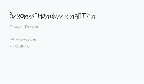 Bryonys_Handwriting_Thin Business Card