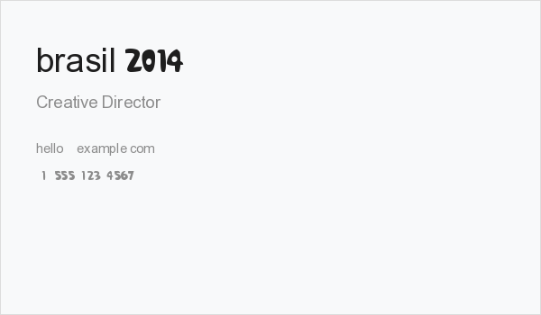 brasil 2014 Business Card