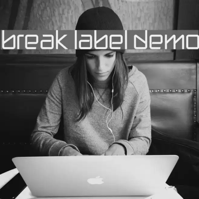 break label DEMO Font examples
