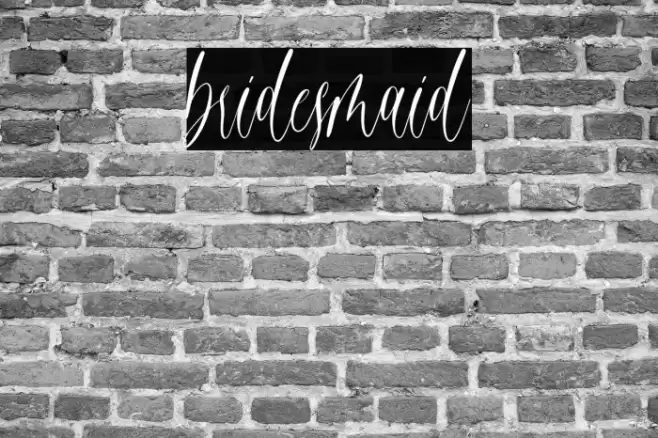 bridesmaid Font examples