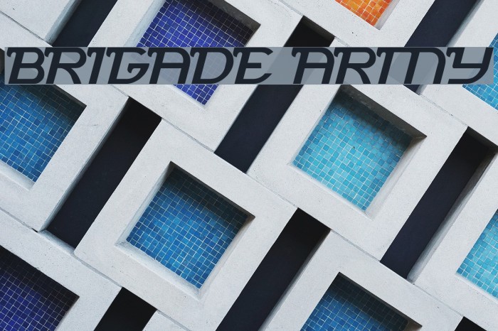 brigade army Font examples