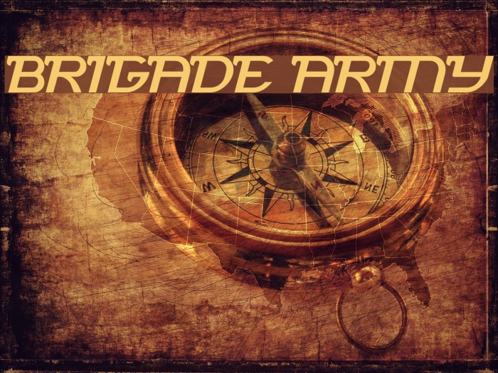 brigade army Font examples