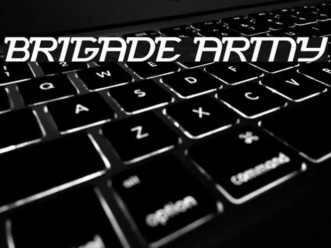 brigade army Font examples
