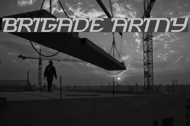 brigade army Font examples