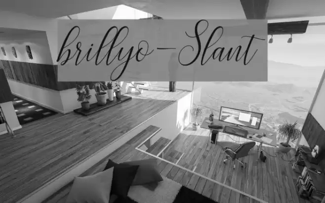 brillyo-Slant Font examples