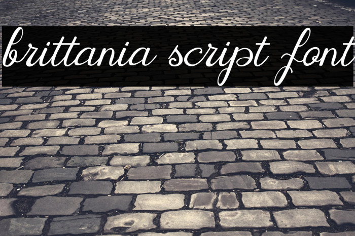 brittania script font Example 1