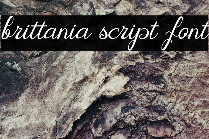 brittania script font Example 2