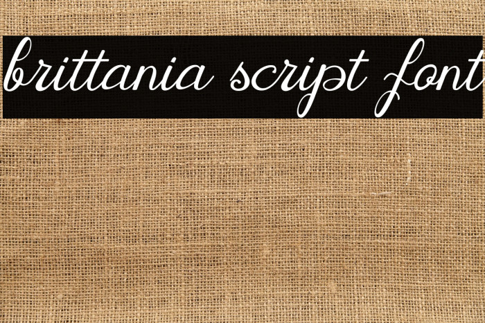 brittania script font Example 3