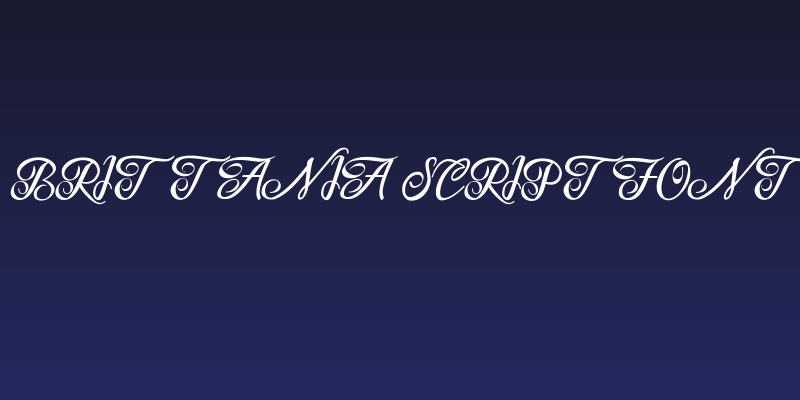 brittania script font Social Header