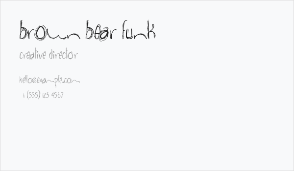 brown bear funk Business Card