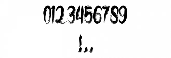 brush art design Font OTHER CHARS