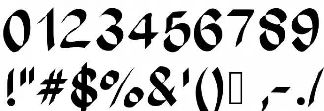 brush Font OTHER CHARS