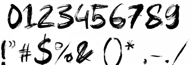 brushield Font OTHER CHARS