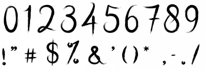 brushnyoe Font OTHER CHARS