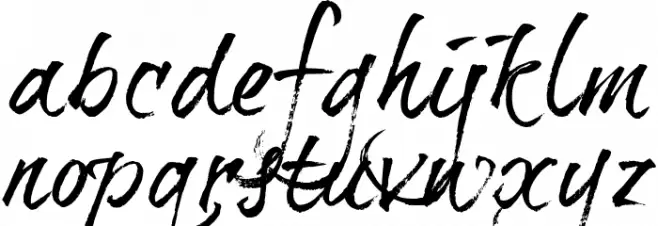 brushtipTravis Font LOWERCASE