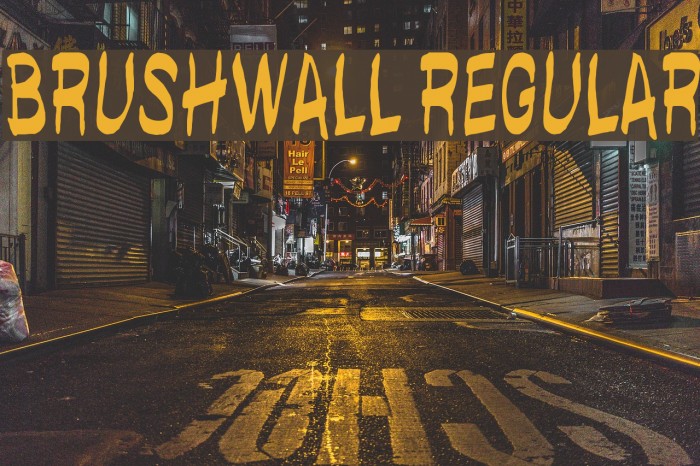 brushwall regular Font examples