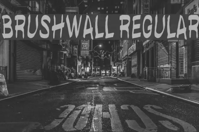 brushwall regular Font examples