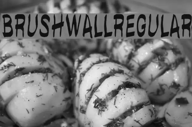 brushwallregular Font examples