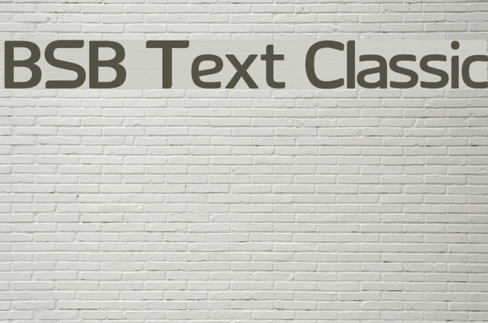 BSB Text Classic Font examples