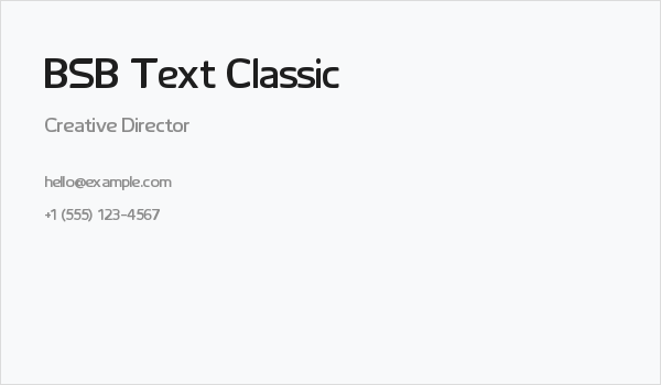 BSB Text Classic Business Card
