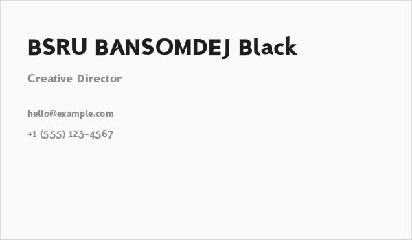 BSRU BANSOMDEJ Black Business Card