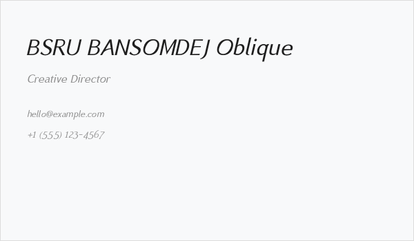 BSRU BANSOMDEJ Oblique Business Card