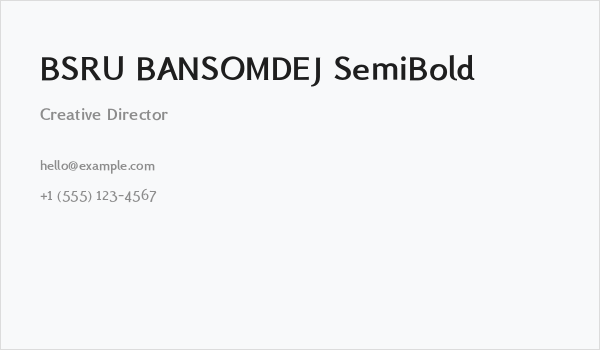 BSRU BANSOMDEJ SemiBold Business Card