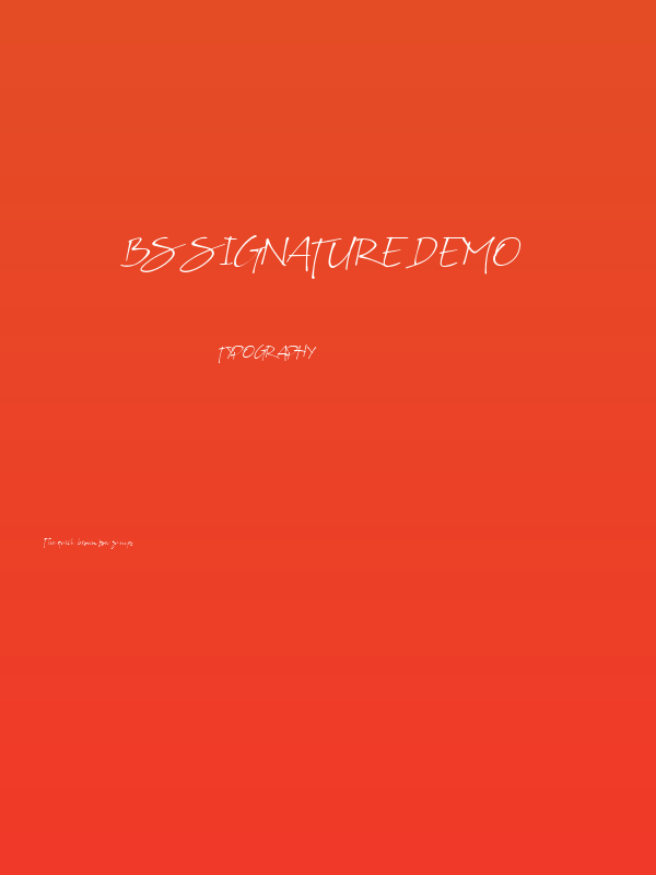 Bs Signature Demo Poster