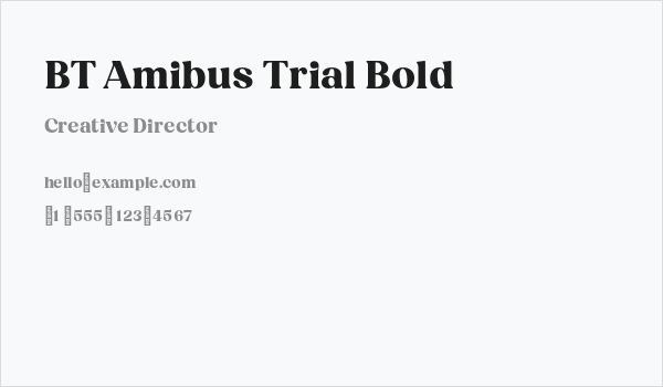 BT Amibus Trial Bold Business Card