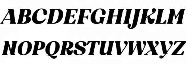 BT Amibus Trial ExtraBold Italic Caratteri MAIUSCOLE