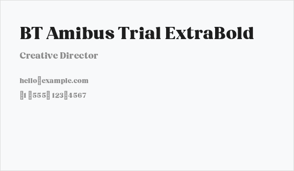 BT Amibus Trial ExtraBold Business Card