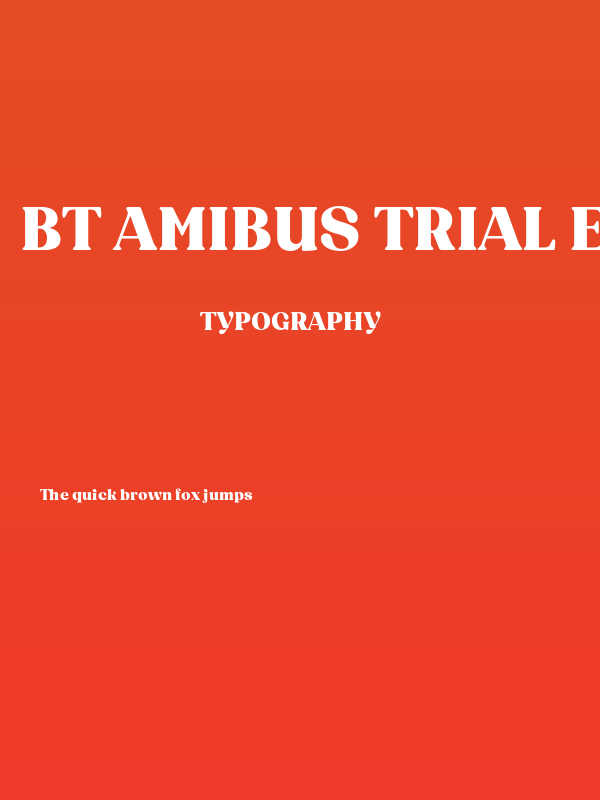 BT Amibus Trial ExtraBold Poster
