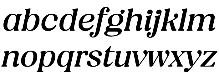 BT Amibus Trial Medium Italic Font LOWERCASE